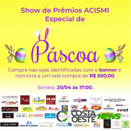 Acismi prepara sorteio da Campanha de Páscoa e 1º Almoço de Aniversário