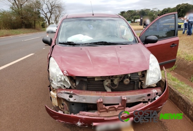 Veículos colidem em trevo da BR-277 em São Miguel do Iguaçu