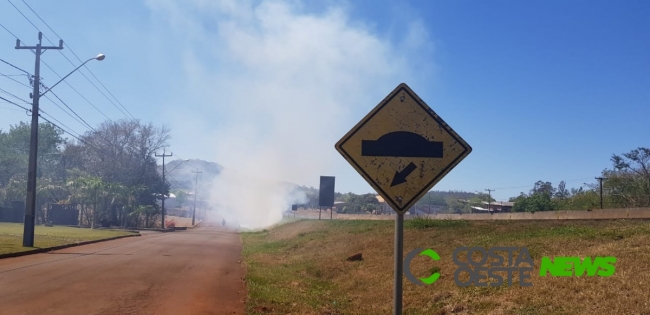 Incêndio é registrado na margem da BR-277 em São Miguel do Iguaçu