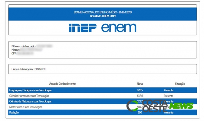 Notas do Enem 2019 são divulgadas pelo Inep