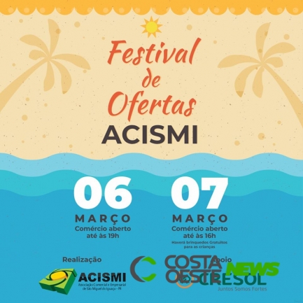 Acismi realiza nesta sexta (06) e sábado (7) Festival de Ofertas com descontos de até 70%