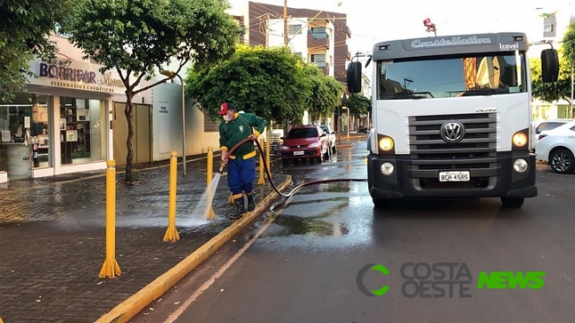 Covid-19: Higienização preventiva é realizada na região central de São Miguel do Iguaçu