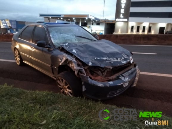 Acidente entre carro e caminhonete é registrado na BR 277 em São Miguel do Iguaçu