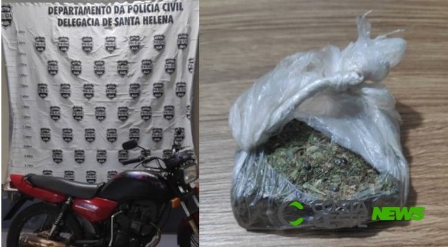 Polícia Civil apreende motocicleta e droga em distrito de Santa Helena