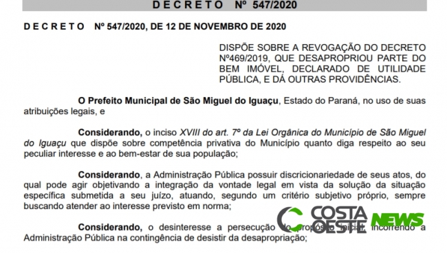 Desapropriação de terra para Casa de Custódia em São Miguel é revogada 