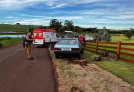 Ciclista atropelada em Nova Santa Rosa