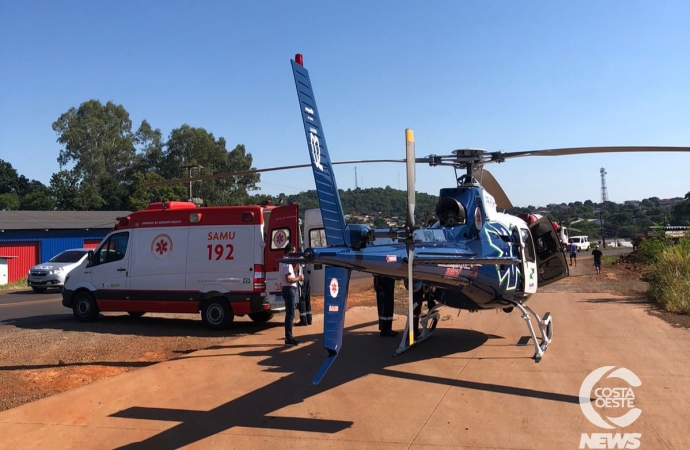 Aeromédico atende grave acidente com caminhão em Santa Tereza do Oeste