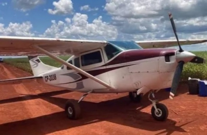 Avião apreendido no Paraguai era utilizado para trazer cocaína ao Brasil