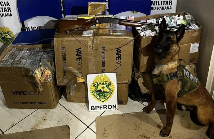 BPFRON apreende arma de fogo e contrabando em Missal