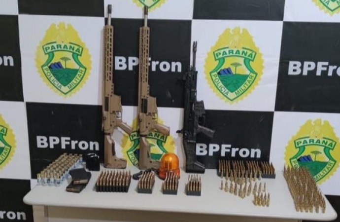 BPFRON e Polícia Federal apreendem mais de sete toneladas de drogas além de fuzis e munições em Palotina-PR