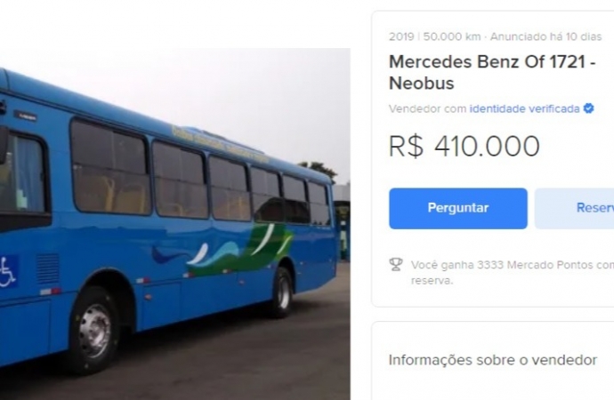 Ônibus com ar-condicionado que circulavam em Foz estão à venda no Mercado Livre