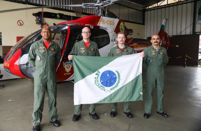 Paraná envia helicóptero para auxiliar atendimento em Santa Catarina