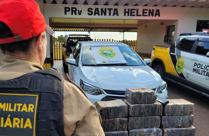 PRE de Santa Helena apreende 200Kg de maconha e recupera veículo roubado