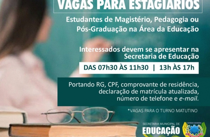 São Miguel do Iguaçu abre vagas para estagiários na área da Educação