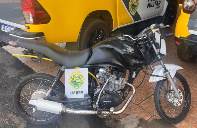 São Miguel do Iguaçu: Motociclista tenta fugir da polícia, mas é preso com moto roubada e adulterada