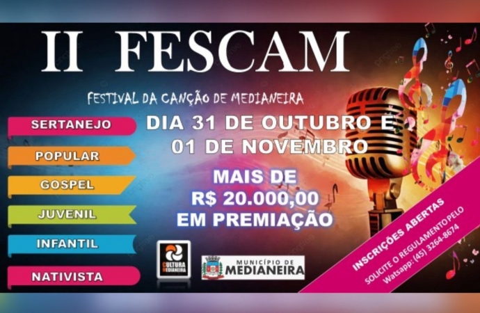 Vem ai o II FESCAM, Festival da Canção de Medianeira