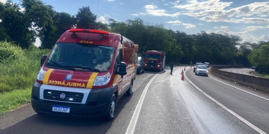 Casal fica ferido em acidente de moto na BR-277, em São Miguel do Iguaçu