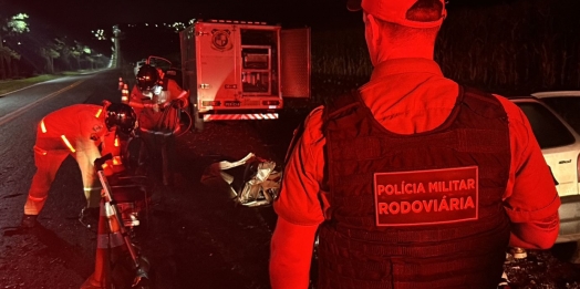 Acidente na PR-495 em Serranópolis do Iguaçu deixa um morto e um ferido