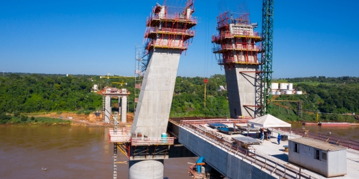 Apesar das chuvas de janeiro, obras na Ponte da Integração seguem dentro do cronograma