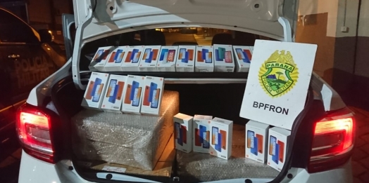 BPFRON apreende carro carregado com produtos estrangeiros durante Operação Hórus São Miguel