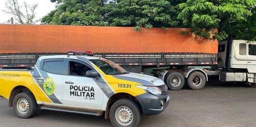 Carreta roubada é recuperada em São Clemente, distrito de Santa Helena