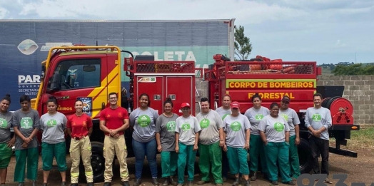 Corpo de Bombeiros de Santa Helena ministra treinamento à agentes da Associação Brilha Diamante