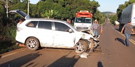 Duas pessoas sofreram ferimentos em acidente no Km 509 da rodovia BR 277