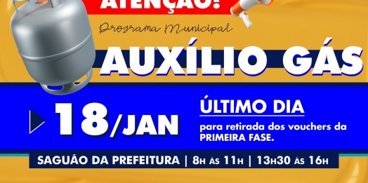 Entrega final de vouchers da primeira fase do programa ‘Auxílio Gás’ será nesta quinta (18)