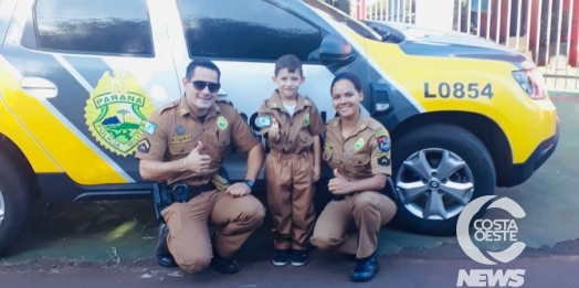 Fã mirim da PM é homenageado por policiais militares em Missal