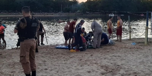 Guarda-vidas socorrem vítima de afogamento no Balneário de Santa Helena