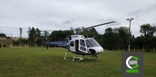 Helicóptero do Consamu realiza transferência de jovem de 18 anos em Vera Cruz do Oeste