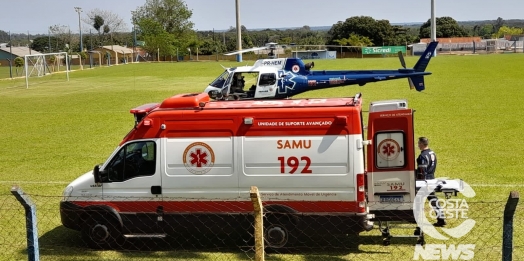 Helicóptero transfere paciente de Santa Helena para Cascavel