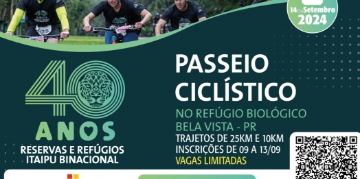 Inscrições abertas para o passeio ciclístico no Refúgio Biológico Bela Vista