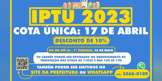 São Miguel do Iguaçu: IPTU 2023 já está disponível para retirada ou emissão online