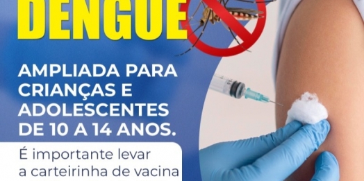 Medianeira: Vacina contra Dengue foi ampliada para crianças de 10 a 14 anos