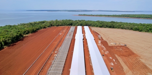 Obras estruturais dos blocos para produção de ovos férteis avançam em Itaipulândia