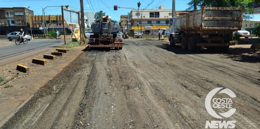 Obras na Av. Brasília muda tráfego movimentado no centro de Medianeira