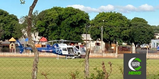 Paciente de Cascavel é transferido para Medianeira com auxílio do helicóptero do Paraná Urgência