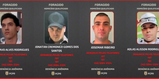 PCPR divulga fotos de foragidos por homicídio de adolescente em Medianeira