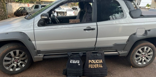 PF e PC prendem indivíduo com veículo furtado em Santa Helena