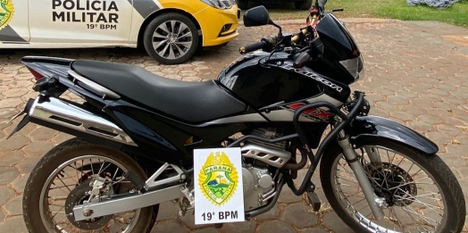 PM recupera motocicleta furtada em Ouro Verde do Oeste