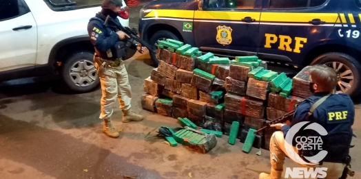 Polícia apreende 590 quilos de maconha carregada em Santa Helena; dois foram presos