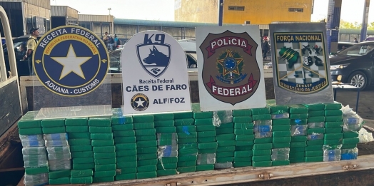 Polícia Federal, Receita Federal e Força Nacional realizam apreensão de 181,3 quilos de cocaína