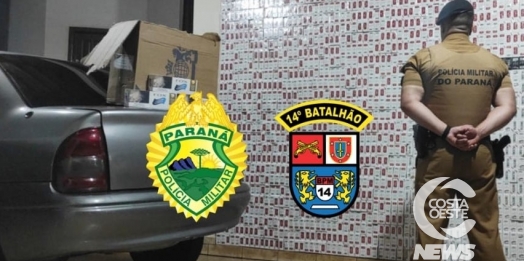 Polícia Militar de Itaipulândia apreende veículo carregado com cigarros e detém motorista