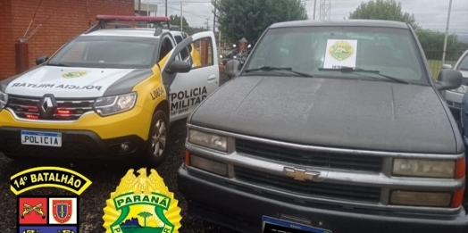 Polícia Militar de Itaipulândia recupera caminhonete com placas clonadas