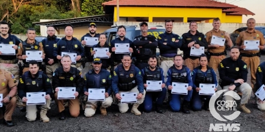 Policiais militares de Santa Helena participam de treinamento de APH na PRF