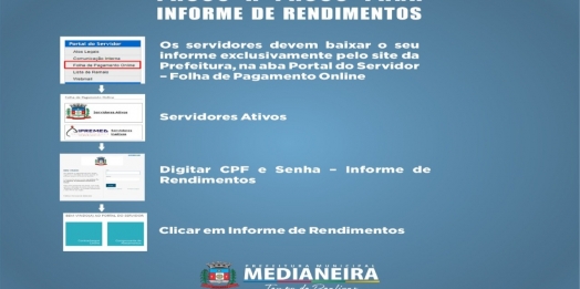 Prefeitura de Medianeira disponibiliza informe de rendimentos pra Imposto de Renda 2022