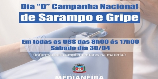 Sábado é Dia D da Campanha 24° Campanha de Influenza e 8ª Campanha contra o Sarampo em Medianeira