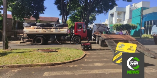 Sanepar executa obra de troca de tubulação em Medianeira