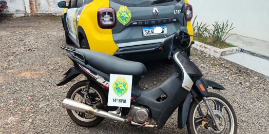 São Miguel do Iguaçu: Polícia Militar prende homem com motocicleta adulterada